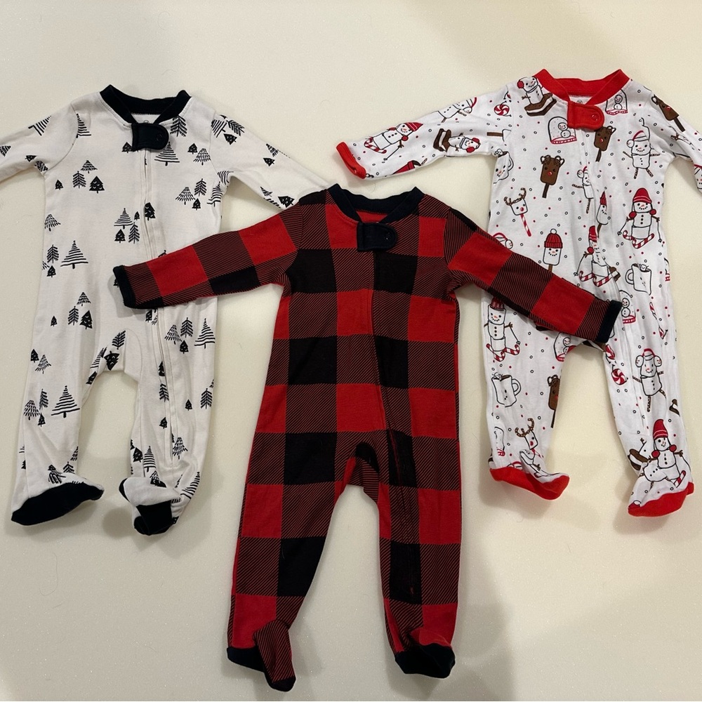3-pack Burts Bees 0-3M One-Piece Pajamas